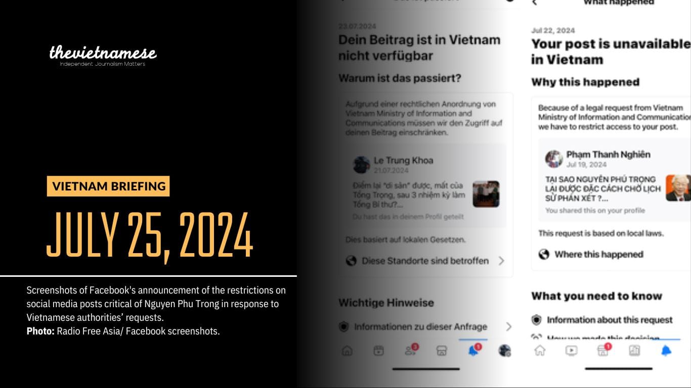 Vietnam Uses Cybersecurity Decrees to Repress Online Criticisms of Late Party Chief Nguyen Phu Trong